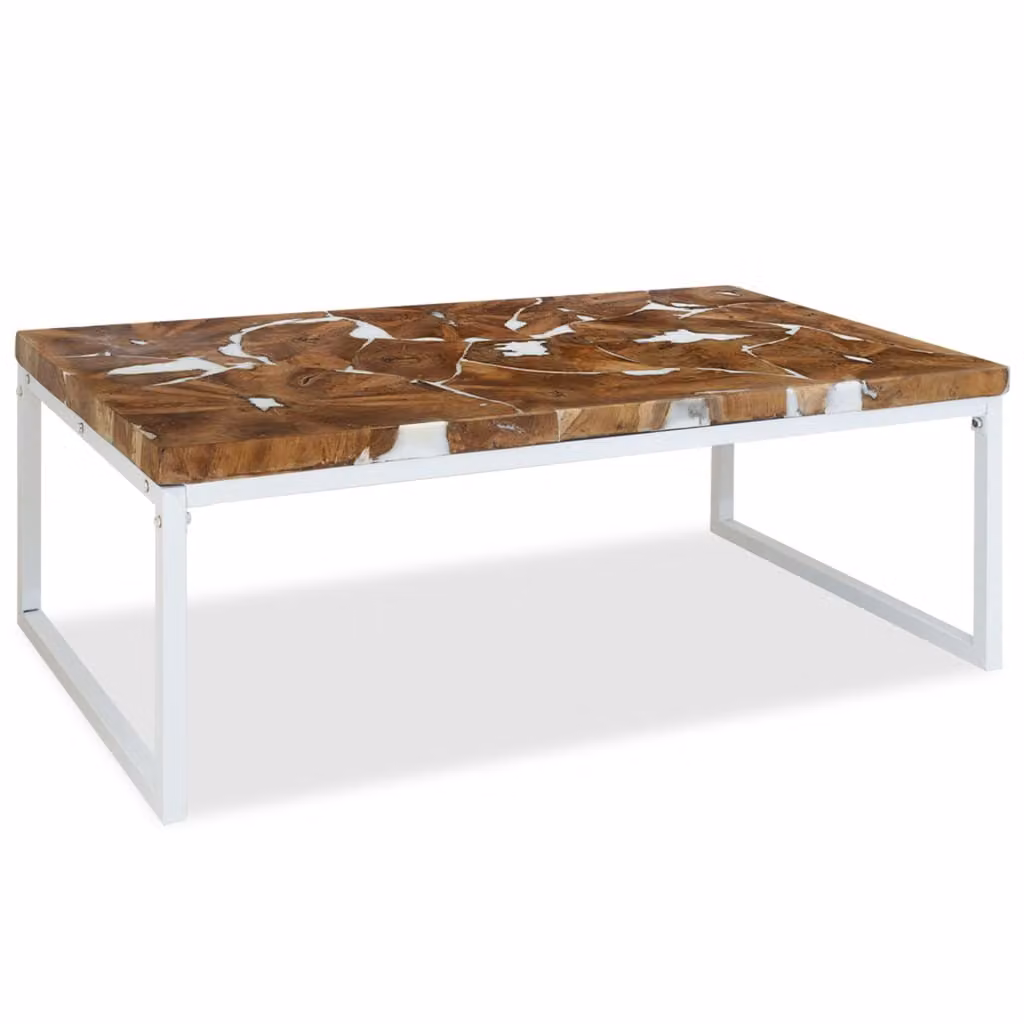 Maison Exclusive - Tavolino in teak e resina 110x60x40 cm