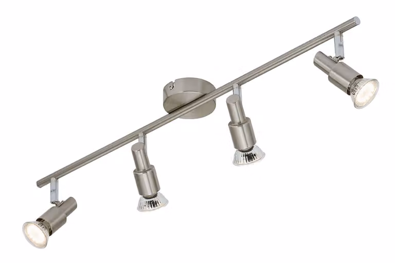 Faretto LED per soffitto orientabile e inclinabile 4xGU10 12W nichel opaco Briloner