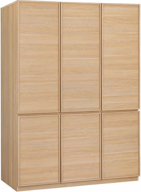 Modulo guardaroba effetto legno 6 ante 1 appendiabiti, marrone