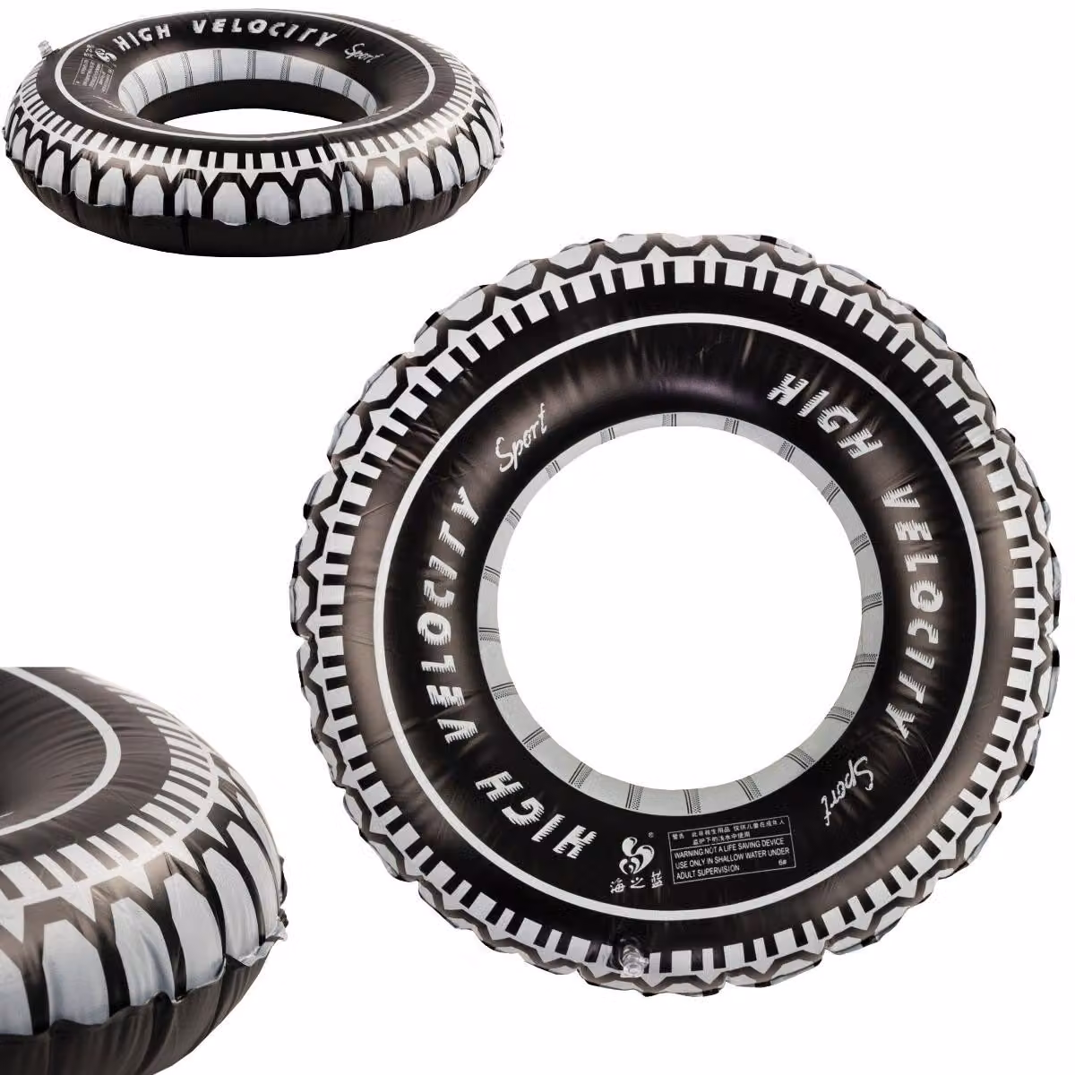 Anello d'acqua gonfiabile 60 cm - bianco e nero