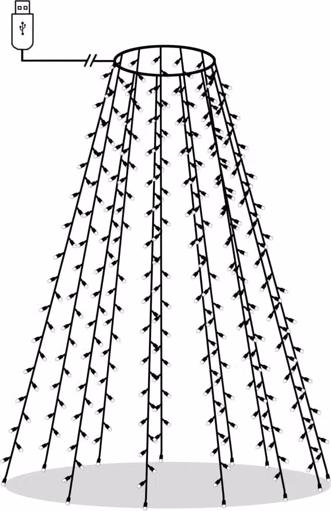 Rete di Luce per Albero di Natale 180 LED Bianco Freddo 180 cm