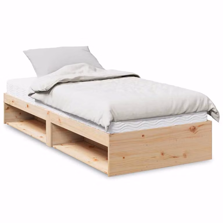 vidaXL Dormeuse in legno massello di pino con materasso in schiuma e scomparti laterali, L/P/H: 190 x 90 x 30 cm