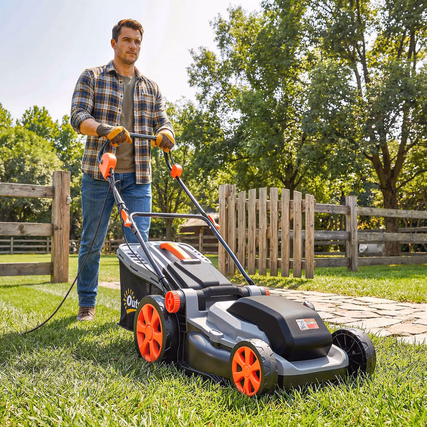 Tosaerba Elettrico Outsunny 1800W con Sacco da 50L e Kit Mulching, Grigio Chiaro – 2