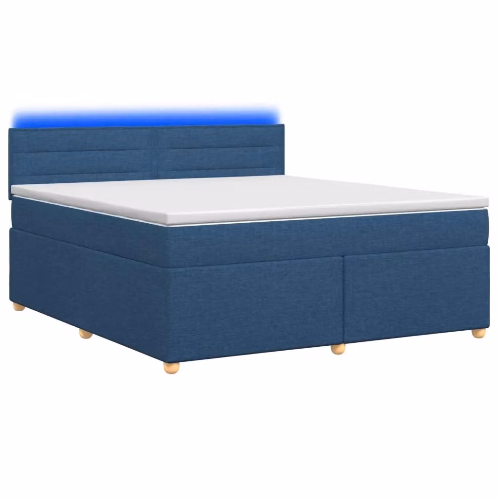 Letto box spring con materasso vidaXL in tessuto blu con base a sollevamento, illuminazione sottostante e porta USB, L/P: 140 x 200 cm – 2