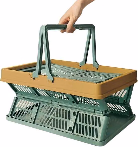 Valigetta pieghevole - Plastica - 44×30,5×25 cm - Giallo-verde - Trasportabile - Capacità elevata
