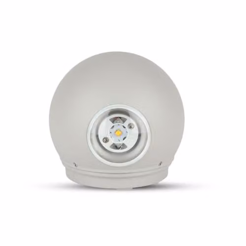 Lampada LED da Muro Sferica 4W Doppio Fascio Luminoso Colore Grigio 3000K IP65