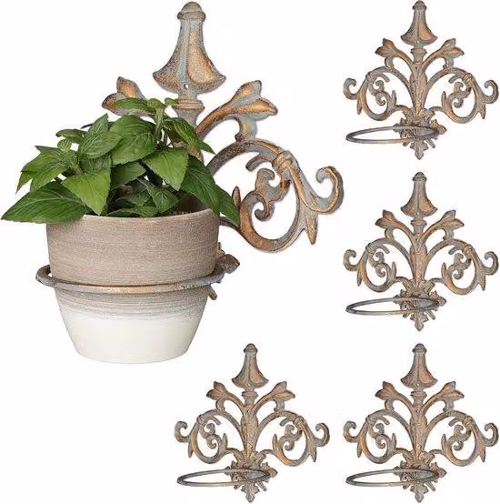 Tavolino da giardino in ghisa dal design vintage, Ø 135 cm, grigio dorato
