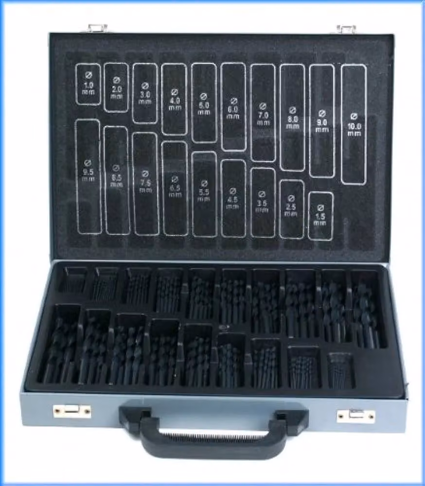 Set di 120 punte a trefolo Ecef in HSS Cobalto 5% per acciaio inossidabile, range 1-10 mm, colore grigio, in valigetta – 2