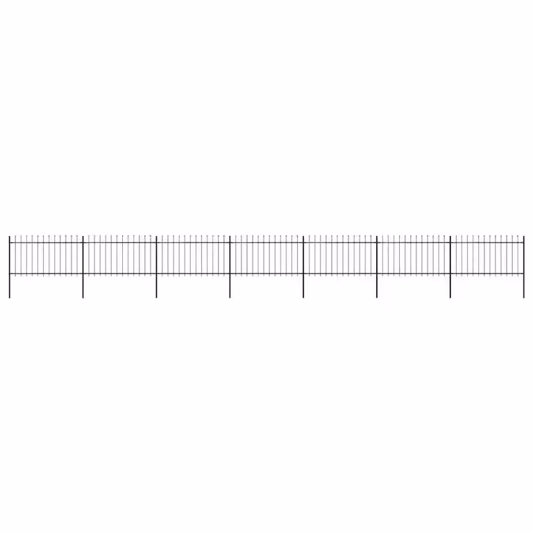 Recinzione da giardino vidaXL con punta a lancia in acciaio nero L: 1172 cm, H: 100 cm