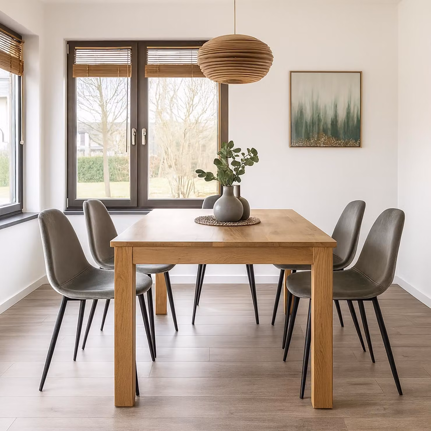 Set di 4 sedie da sala da pranzo in velluto Savannah grigio