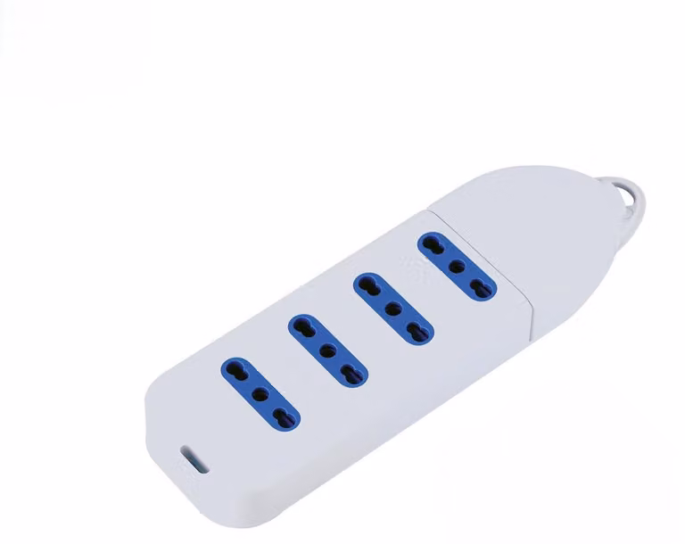 Alcapower Multipresa 4 posti Bipasso 10/16A, Adattatore elettrico senza cavo, Tensione massima 250V AC, Potenza 2500W, Colore Bianco, Art. 4P-10/16