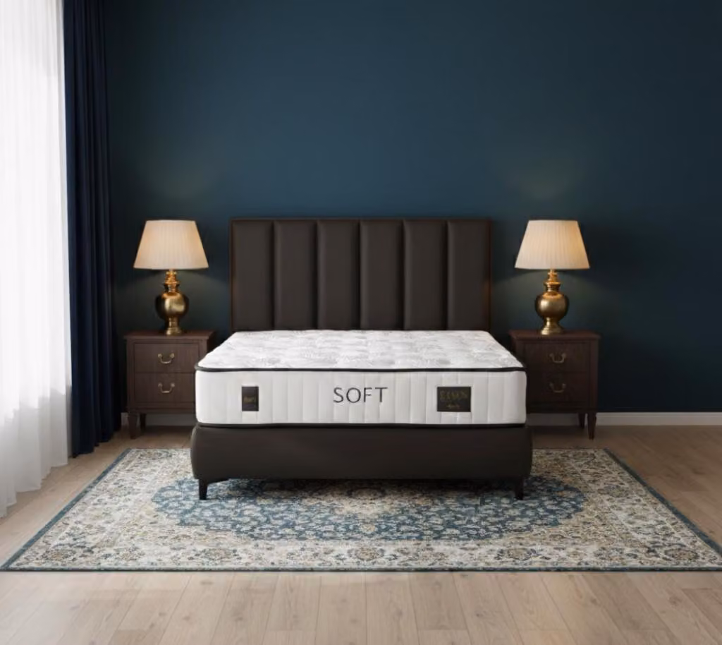 Letto di alta qualità con materasso ergonomico per il massimo comfort