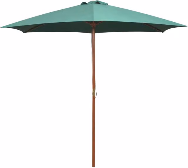 Ombrellone da giardino con palo in legno 270 x 270 cm verde 02_0008141