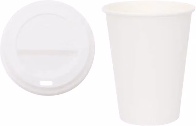 Set di 1000 tazze da caffè in carta con coperchi bianchi vidaXL da 300 ml