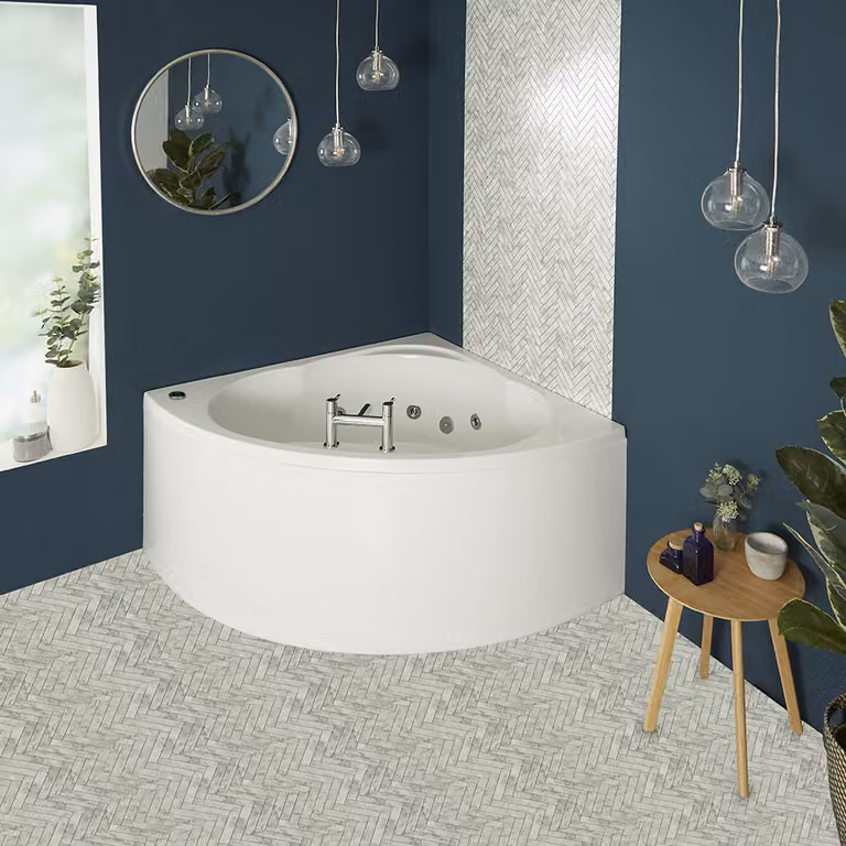 Vasca da Bagno Angolare Reversibile con Pannello - 1200mm x 1200mm - Belstone