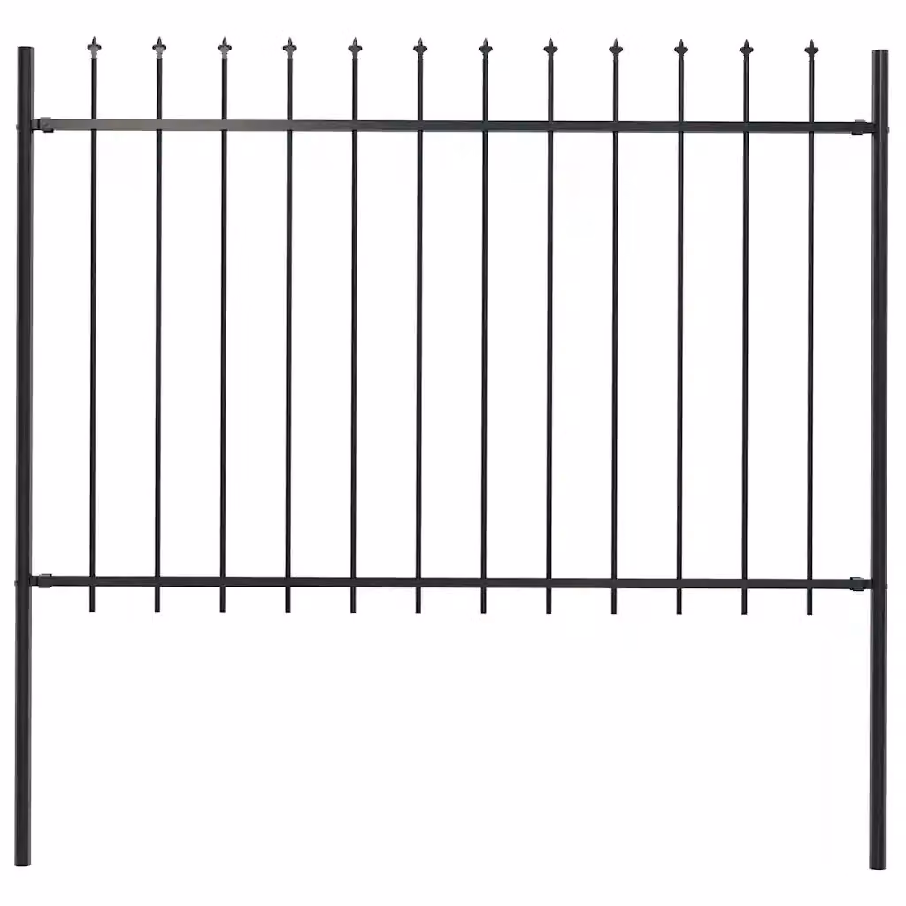 Recinzione da giardino vidaXL Woerden con punta a lancia in acciaio nero H: 170 cm, L: 120 cm