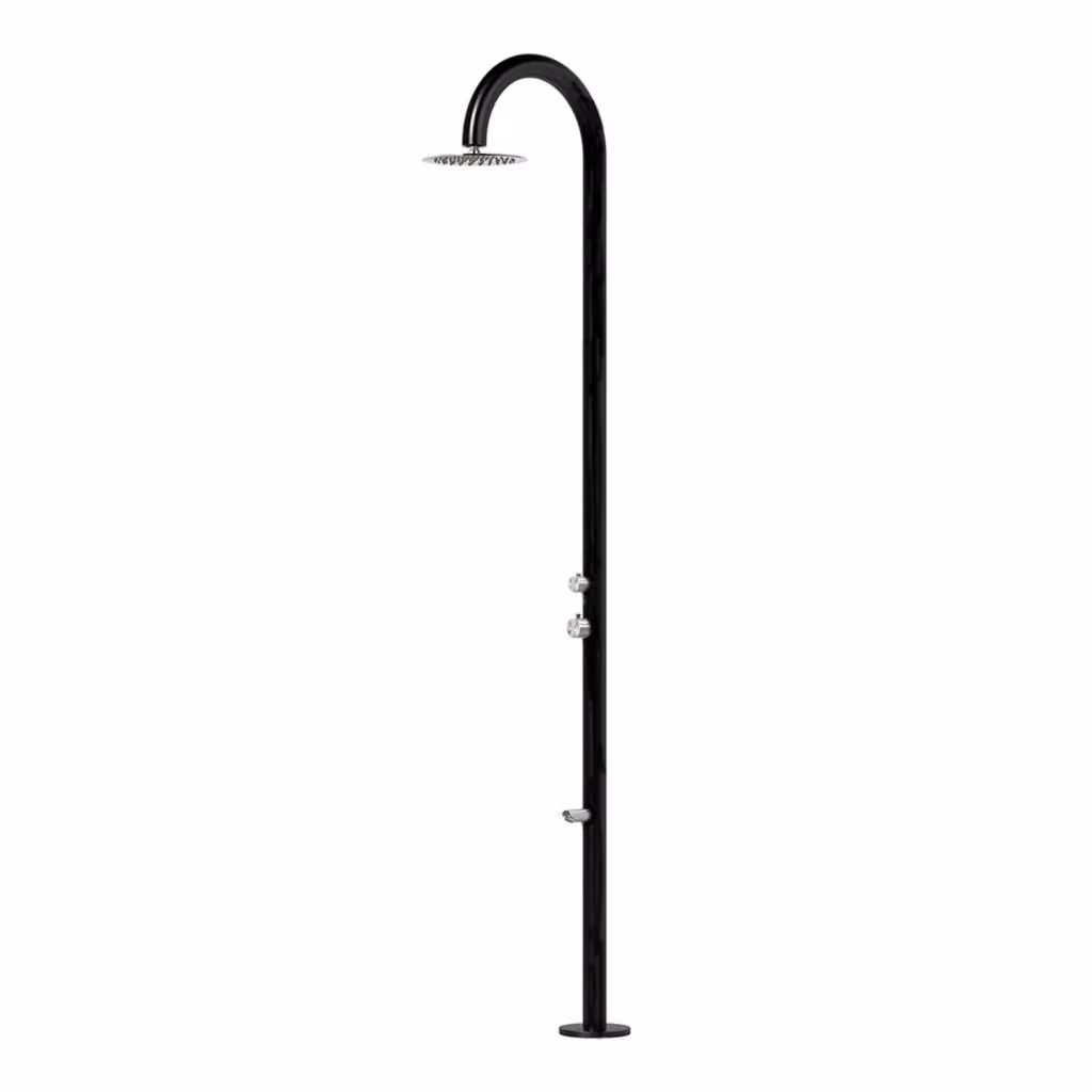 Doccia Sined Palau con Soffione in Acciaio Inox 316L, Miscelatore e Lavapiedi, Nero Satinato – 2