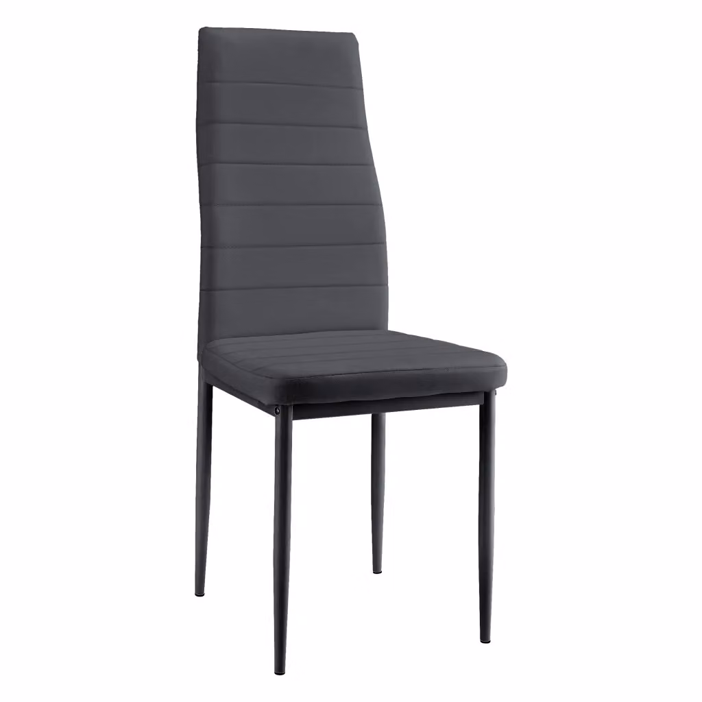 Set di 6 sedie da sala da pranzo moderne en.casa in similpelle grigia con struttura in metallo – 2