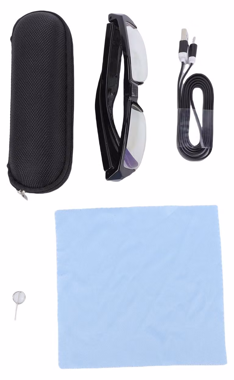 Occhiali con videocamera sportiva, HD 1080p, senza montatura, stabilizzazione intelligente, registrazione video per ciclismo, equitazione e vlogging