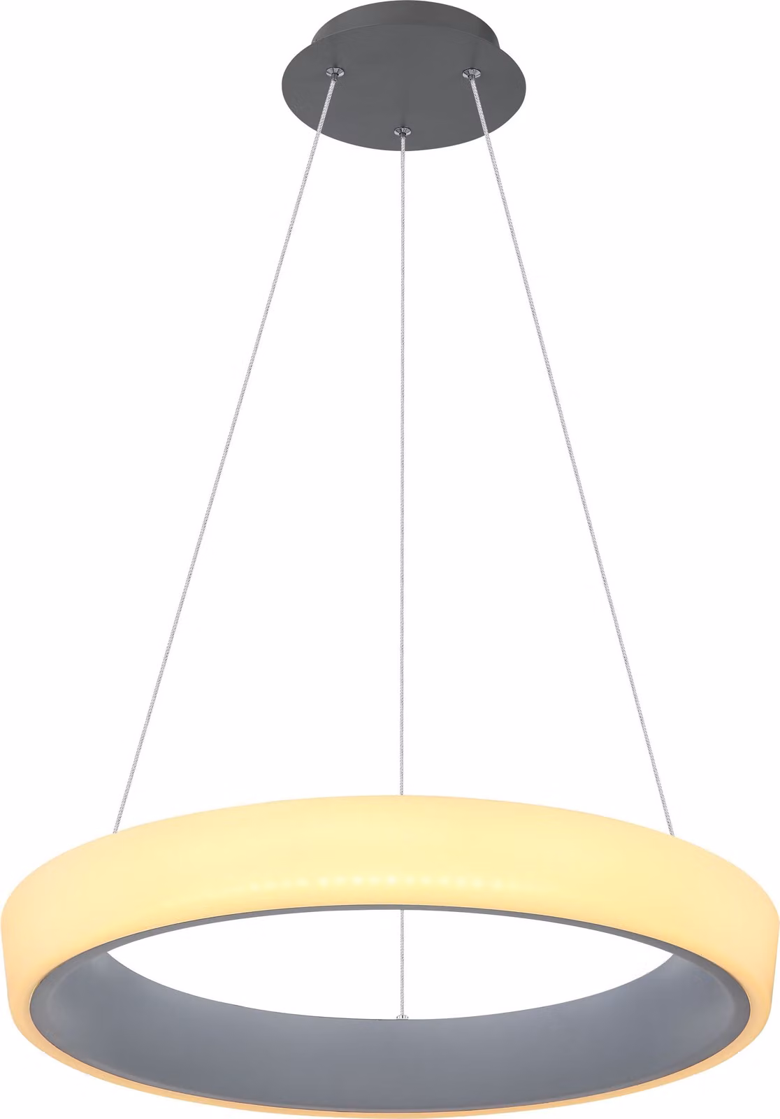 Globo Lighting lampada a sospensione in metallo antracite, acrilico antracite, opale, cavo PVC bianco, dimmerabile, colori fissabili, funzione memoria, luce notturna, altezza regolabile, telecomando, batteria inclusa 2x AAA, ø: 500mm, H: 1200mm, incl. LED
