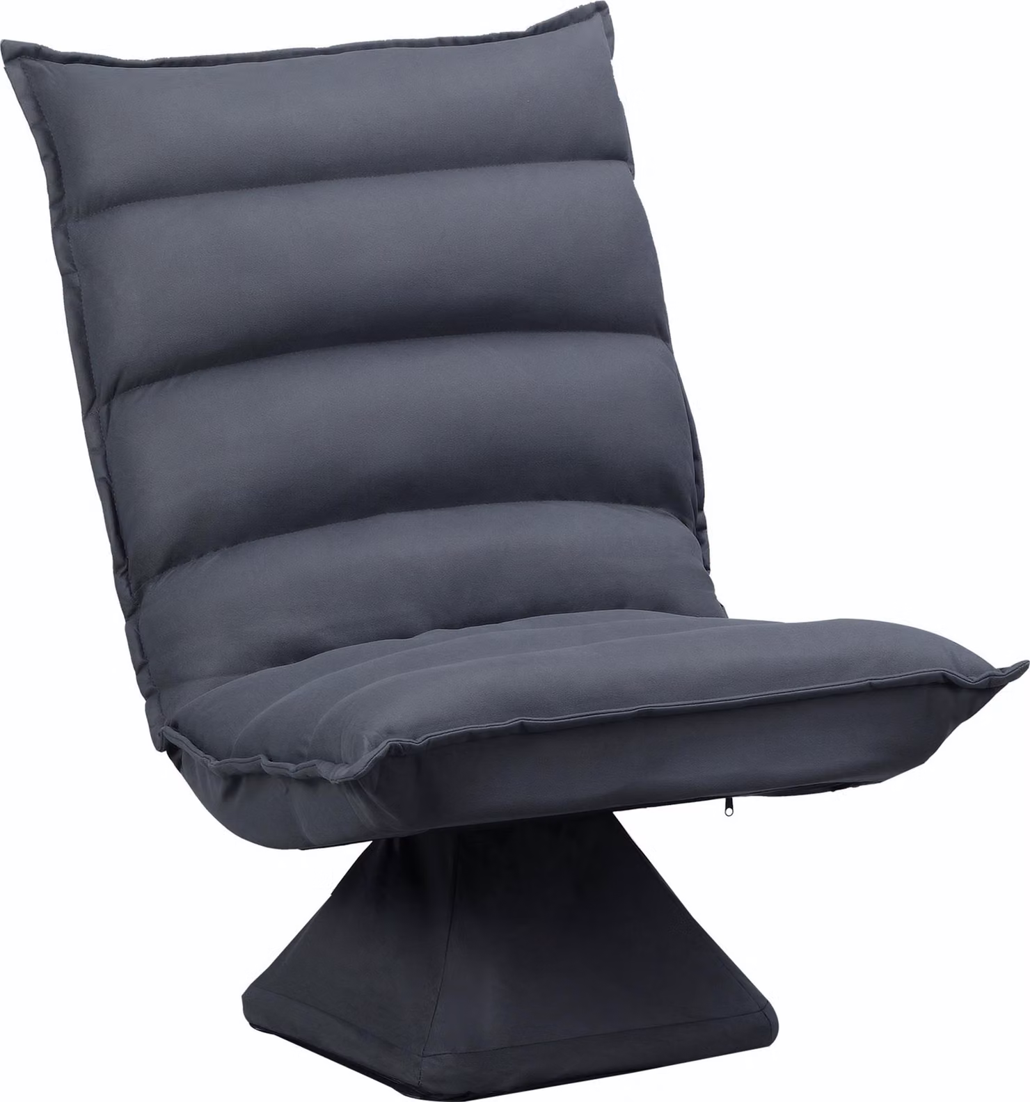 Poltrona relax Fortuna Lai Divano da pavimento girevole a 360° con schienale regolabile in 5 posizioni, acciaio grigio scuro per una seduta rilassante