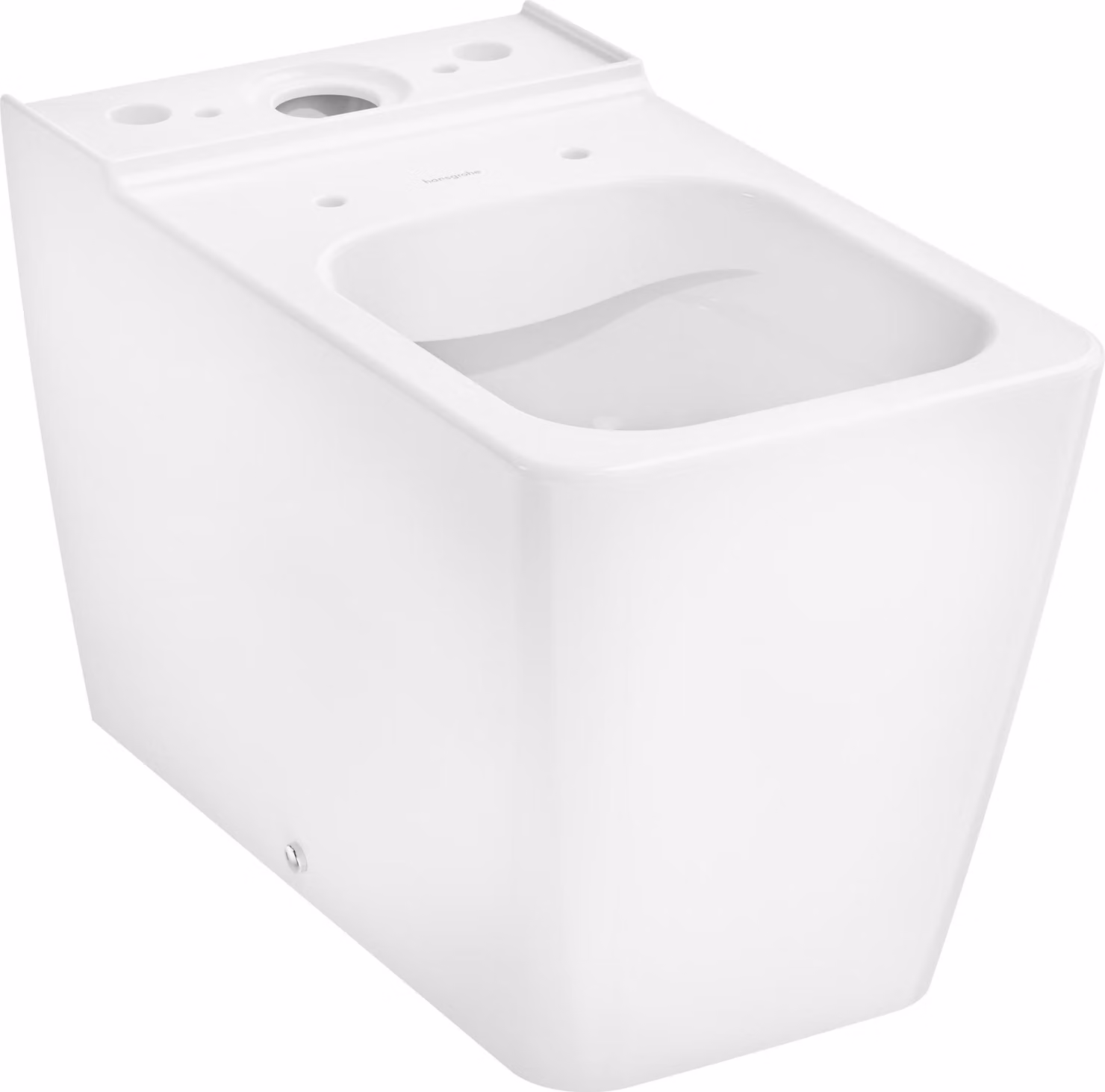 hansgrohe EluPura Q WC sur pied pour réservoir de chasse d'eau apparent 640, AquaFall Flush, HygieneEffect, blanc, 62036450, 62036450