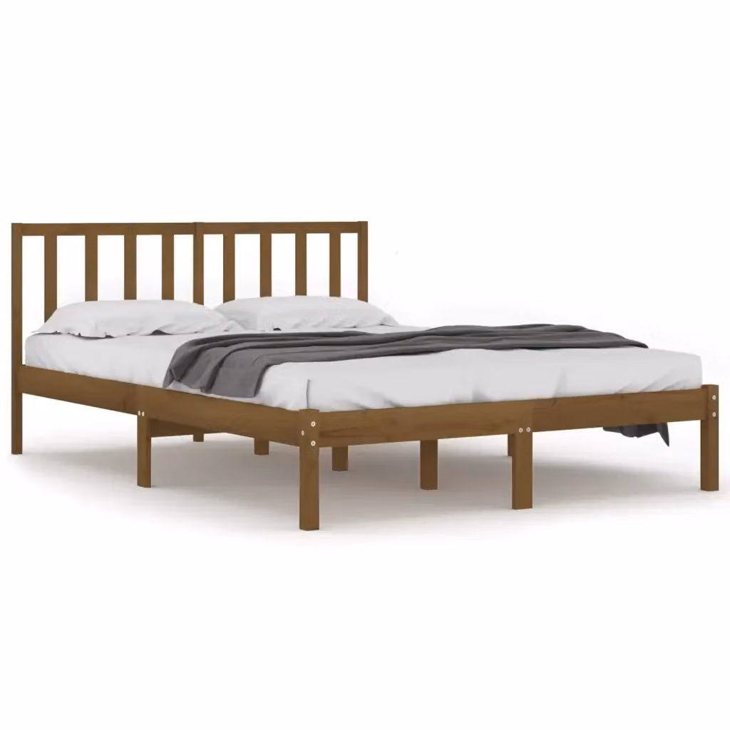 Giroletto Ambra VIDAXL in legno di pino marrone senza materasso L/P: 200 x 200 cm – 2