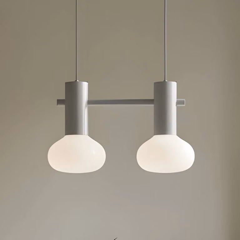 Lampada a sospensione in vetro Flo ALDEX, dimmerabile, Alluminio / Grigio / Zincato, Soggiorno / Sala da pranzo, Metallo, Design, Lampada a sospensione