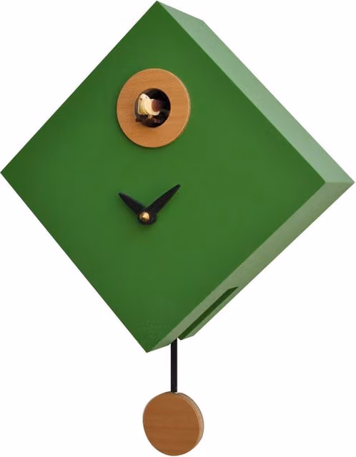 Orologio a Cucù da Parete 25x25x11cm Pirondini Italia Rombino Verde
