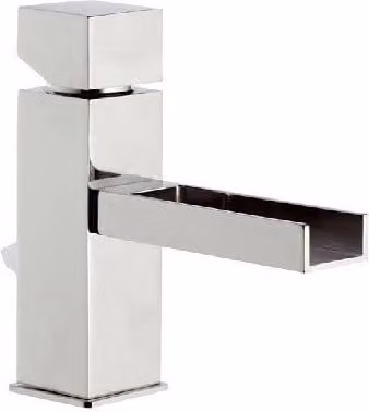 Miscelatore lavabocube waterfall, design quadro con bocca a cascata