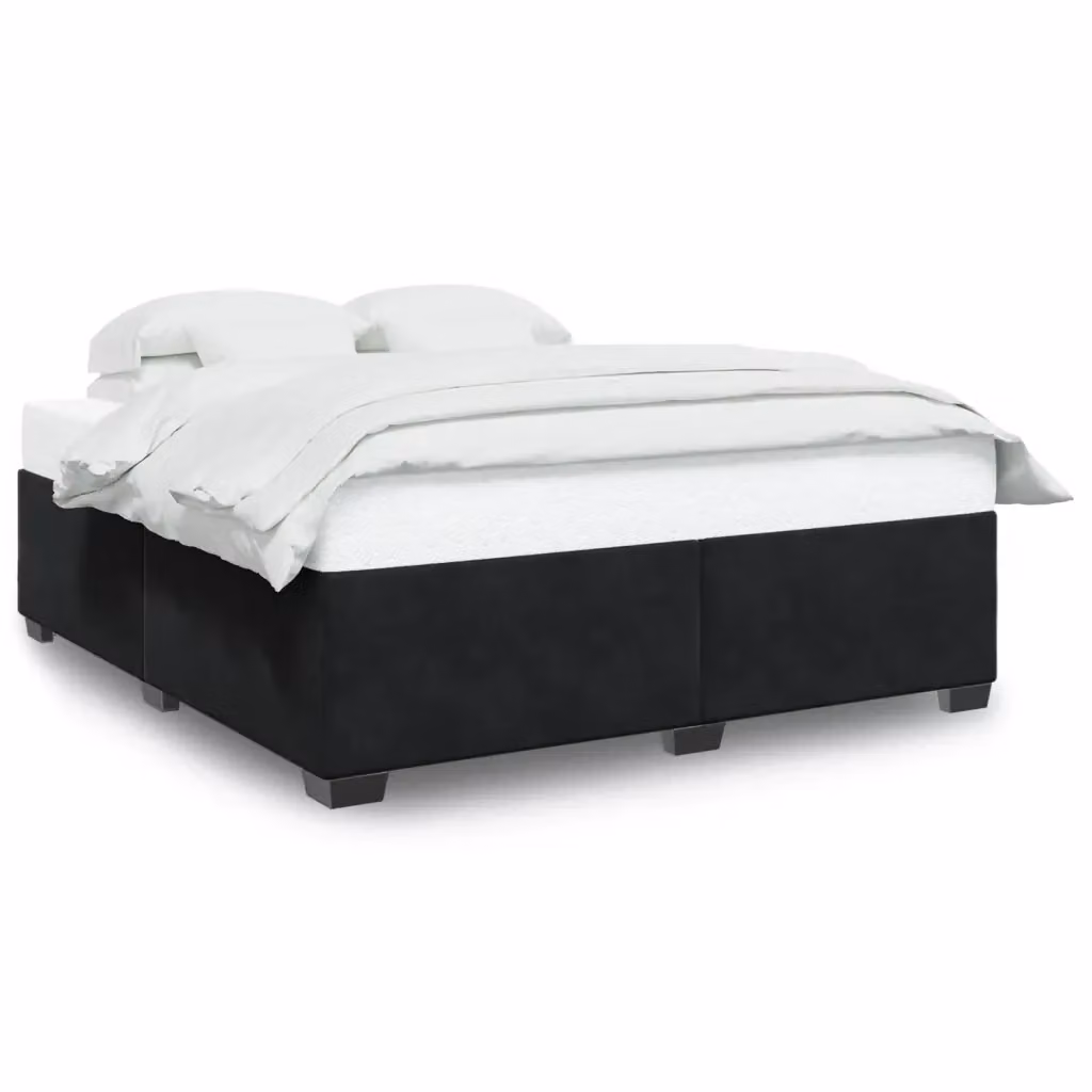 Giroletto vidaXL in Velluto Nero con Doghe in Legno L: 180 cm, P: 200 cm – 2
