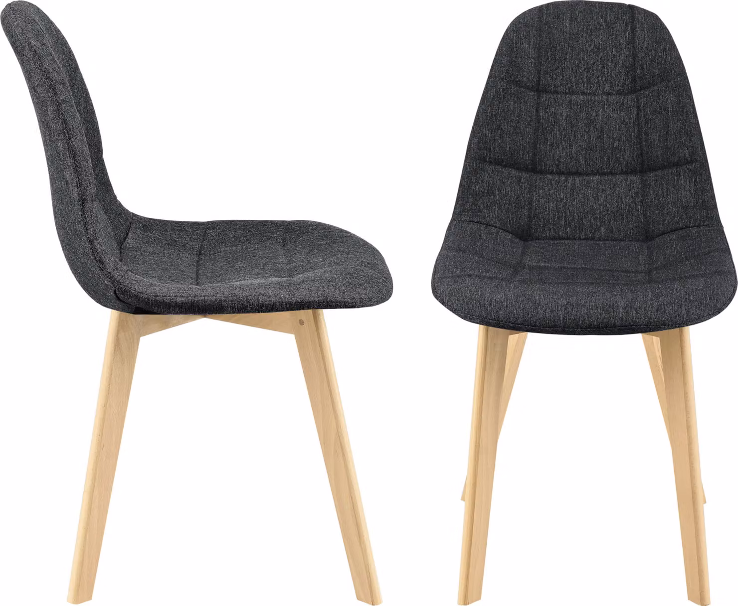 Sedia da sala da pranzo Kopparberg set di 2 sedie in tessuto faggio sedia da soggiorno 86 x 53 x 47 cm nero