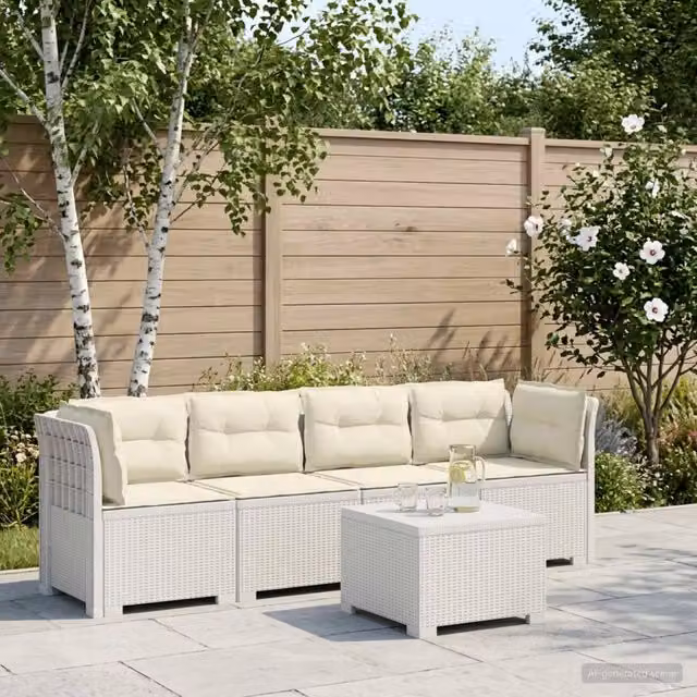 Divano da Giardino a 4 Posti con Cuscini in Stile Rattan PP 3443878