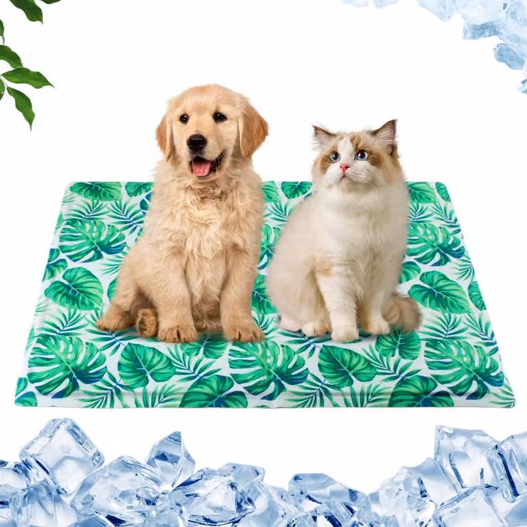 Tappetino refrigerante per cani e gatti, auto-raffreddante, con gel non tossico, pieghevole, 50x65 cm