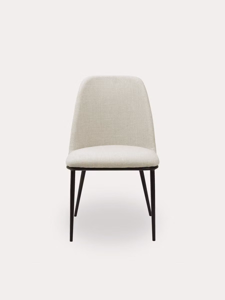 Sedia imbottita Loire beige con struttura in metallo nero Kenay Home – 2