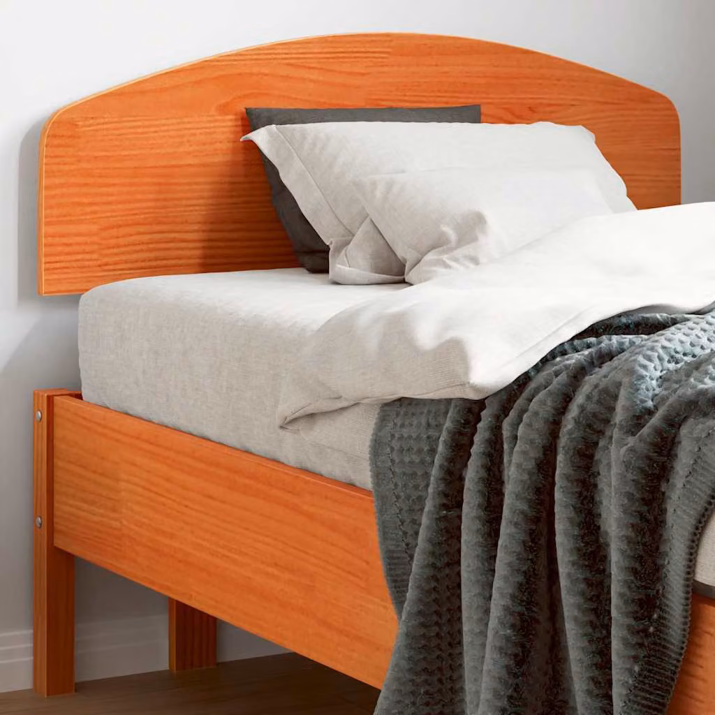 Testiera per letto vidaXL in legno massello di pino, colore marrone cera, L: 80,5 cm, H: 81 cm, P: 3,5 cm