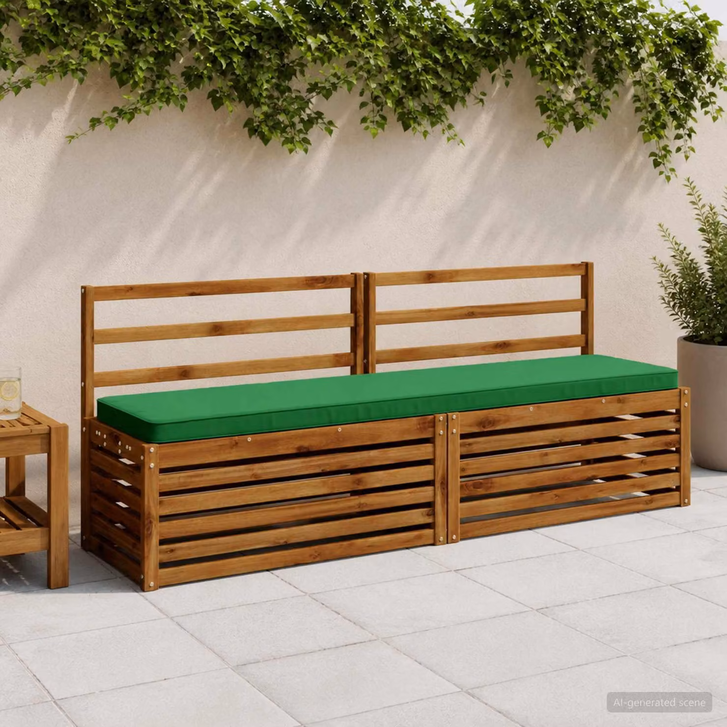 Cuscino per panchina vidaXL VUGHT verde in poliestere con rivestimento rimovibile e resistente ai raggi UV
