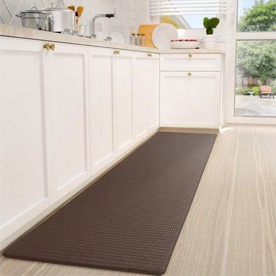 Tappetino da cucina, in PVC, lavabile, antiscivolo, tappetino da cucina, impermeabile e resistente all'olio, tappeto pesante, per la cucina, tappetino da cucina, per l'ingresso (marrone, 44 x 180 cm)