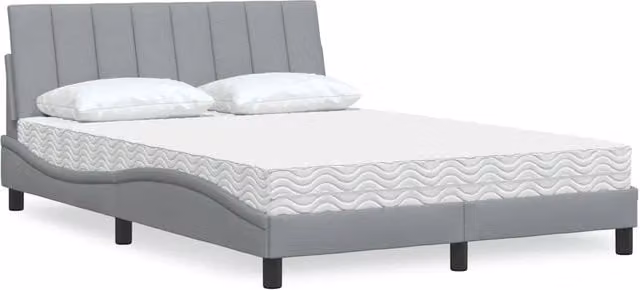 Letto con Materasso Hanko vidaXL Grigio e Bianco L/P/H: 140 x 190 x 145 cm