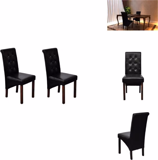 vidaXL Sedie da pranzo 2 pezzi in Pelle finta nera - Sedie da pranzo