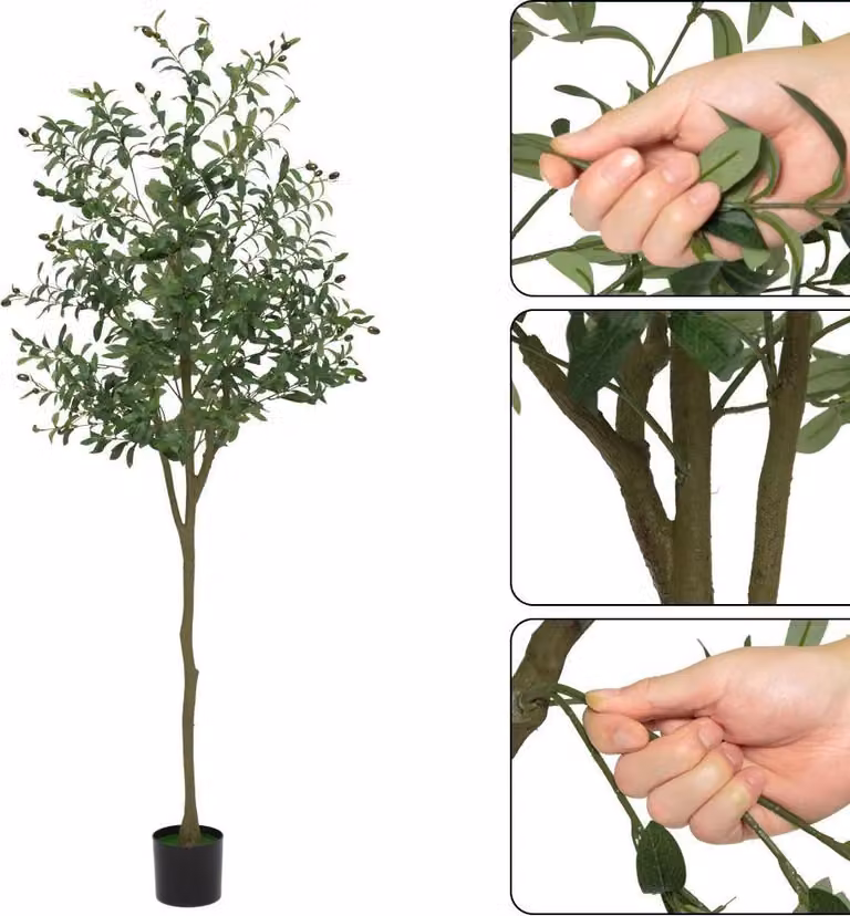 Olivo artificiale - Pianta artificiale in vaso - 4XL - Per interni - Plastica - Casa e ufficio