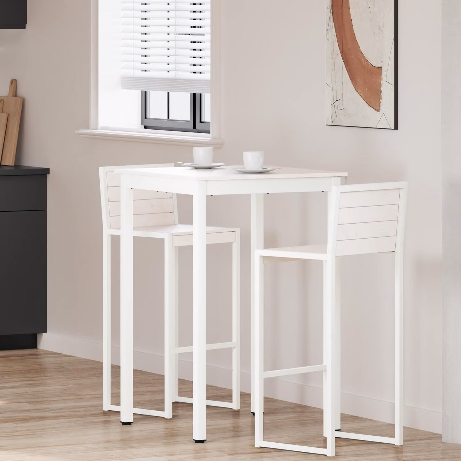 Maison Exclusive - Tavolo da bar bianco 70 x 70 x 105 cm Legno di pino massiccio