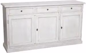 Credenza madia buffet in legno Shabby chic 3 ante mod Martini bianco anticato