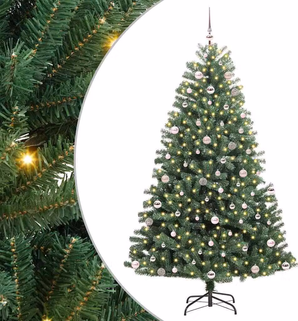 Albero di Natale Artificiale con Rami Pieghevoli Verde 240 cm