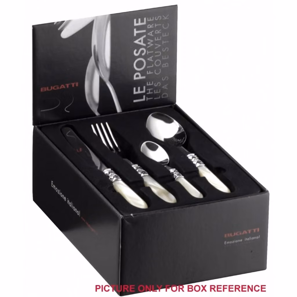 Set di posate Casa Bugatti Selene SECAM-C1550 in acciaio inossidabile argentato, 24 pezzi con custodia – 2