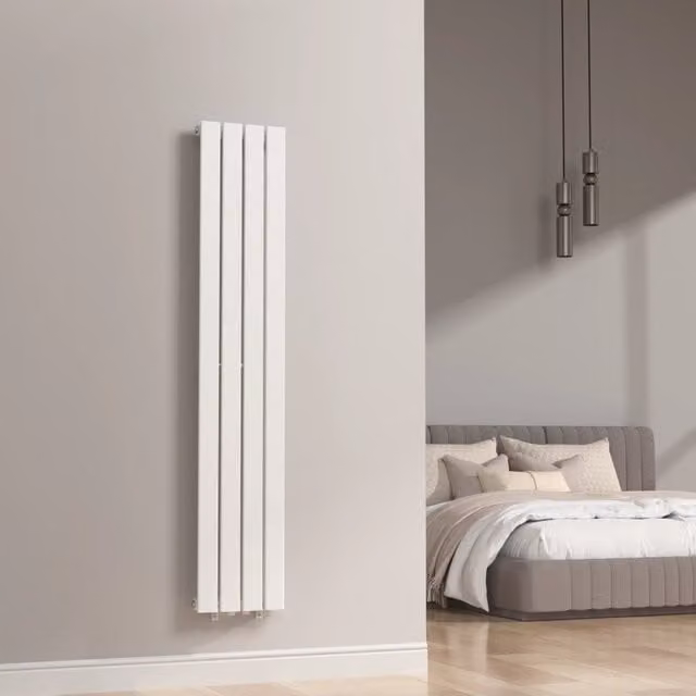 Termosifone a pannello singolo con elementi piatti neu.haus, colore bianco, L: 160 cm, P: 30 cm