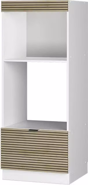 Mobile cucina microonde Fame-Line Pannello in quercia/Bianco 60 cm aperto Vicco