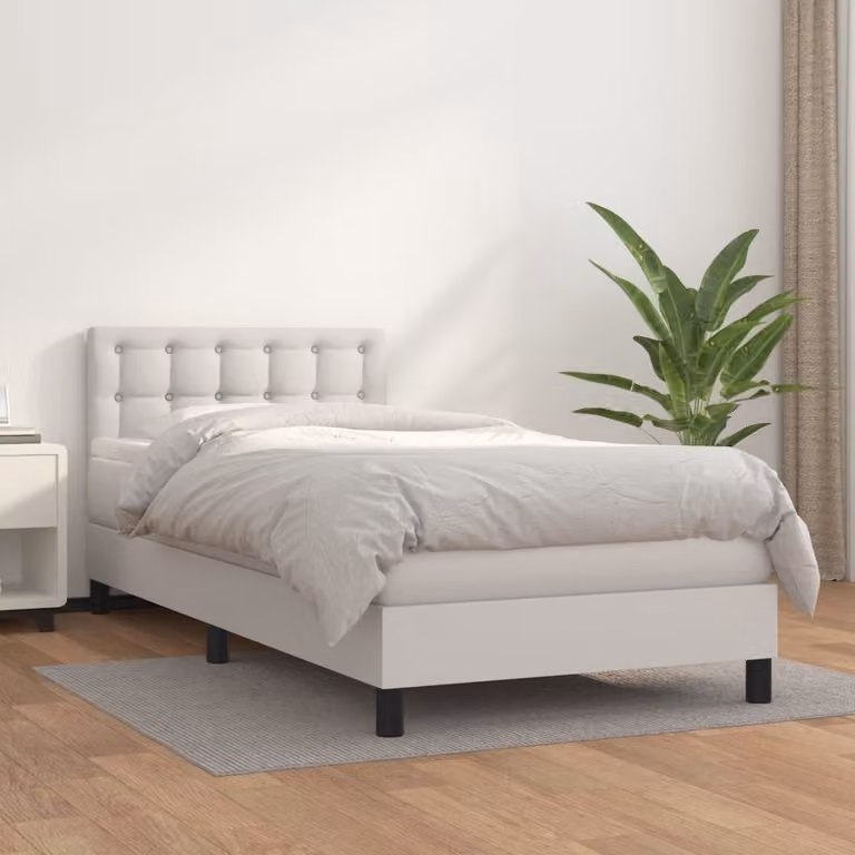 Maison Exclusive - Giroletto a Molle con Materasso Bianco 80x200 cm in Pelle finta