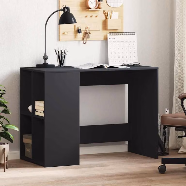 Scrivania da computer moderna vidaXL nera in legno e MDF L: 102 cm, P: 50 cm, H: 75 cm