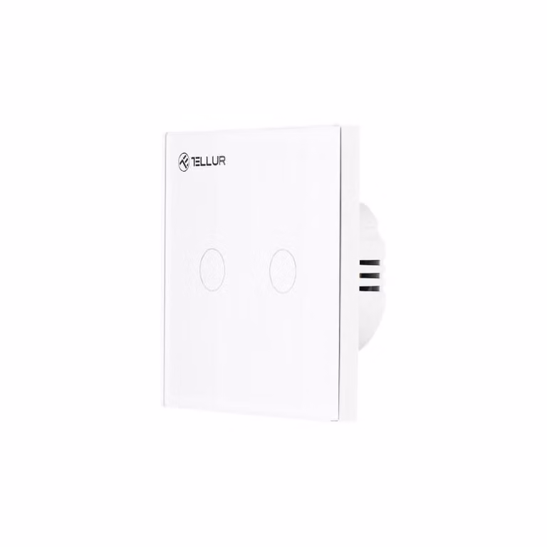 Switch intelligente Tellur WiFi, 2 porte, 1800 W, 10 A., bianco